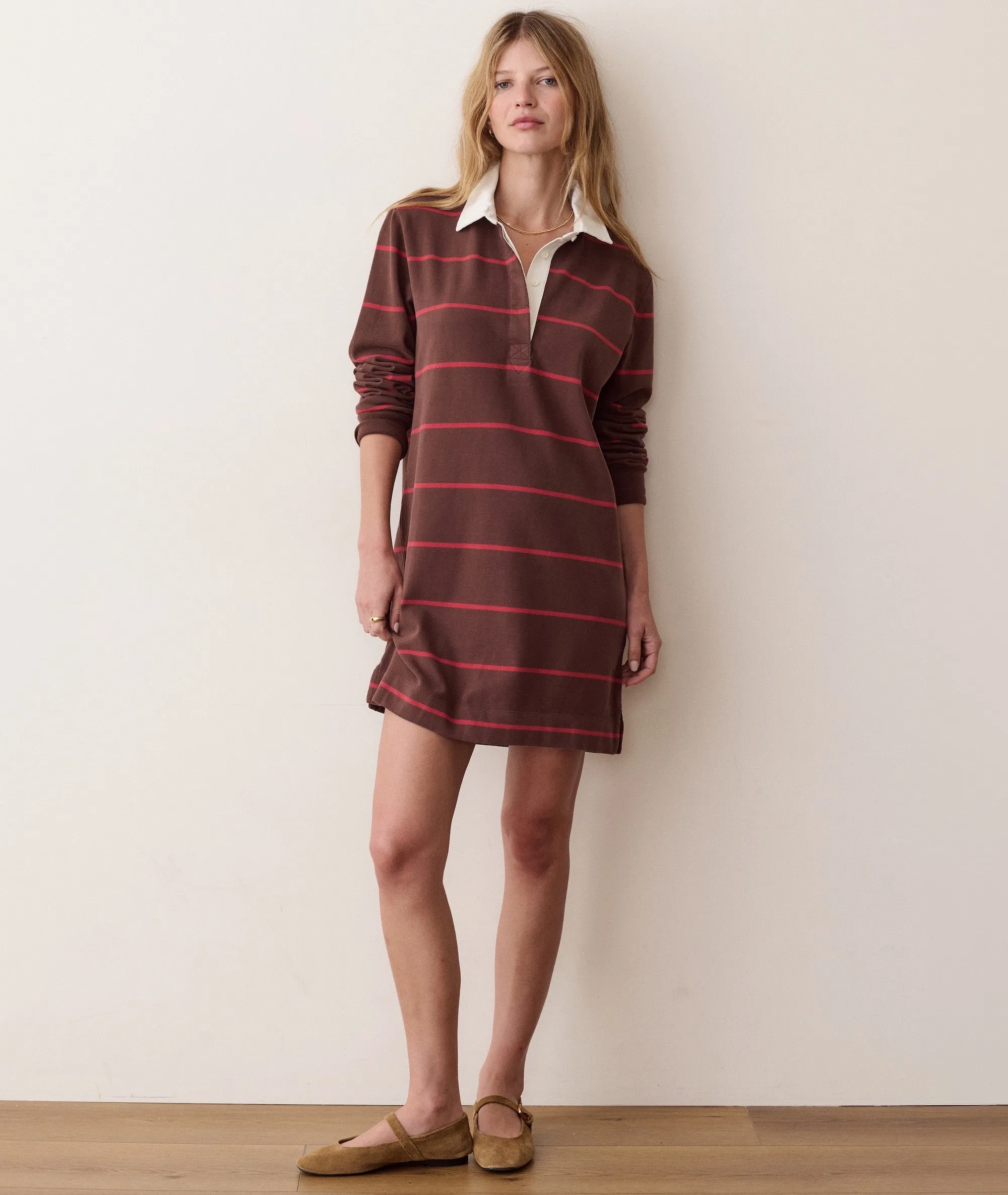 Dream Jersey Rugby Mini Dress sold by Marine Layer
