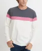 Jacob Pieced Crewneck in Magnet/Rose/Natural sold by Marine Layer