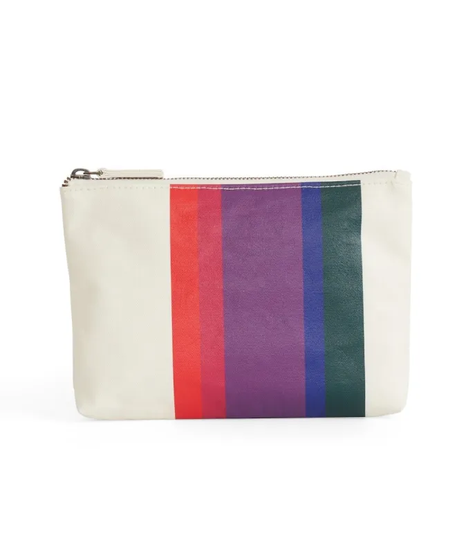 Small Pouch in Natural/Bold Multi Stripe sold by Marine Layer
