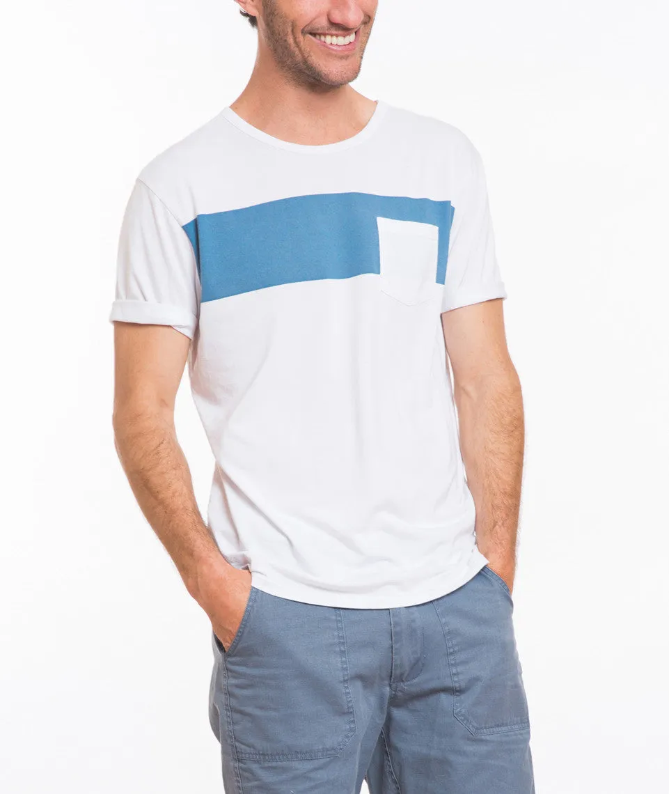 Bold Stripe Crewneck - White and Navy sold by Marine Layer