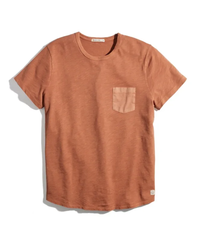 Vintage Heavy Slub Pocket Tee in Amber Brown sold by Marine Layer