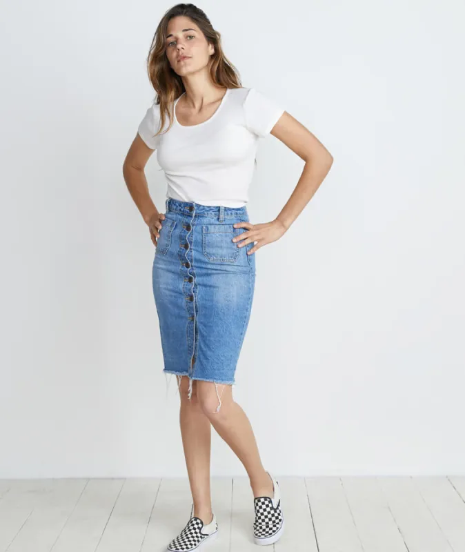Brooke Midi Skirt made by Marine Layer