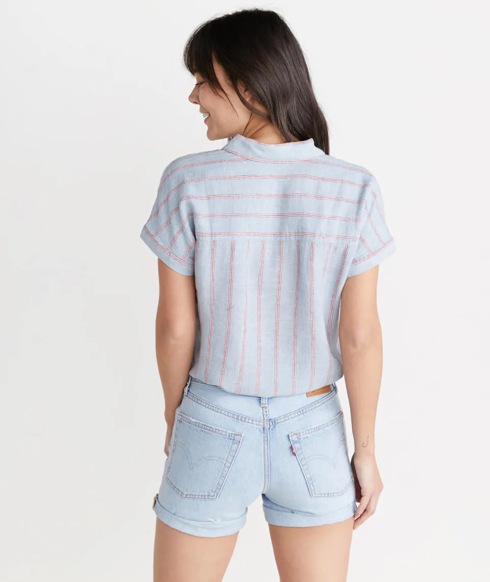 Paige Button Down in Ashley Blue sold by Marine Layer product image thumbnail 4