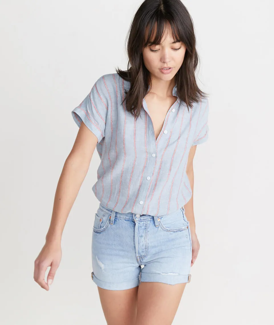 Paige Button Down in Ashley Blue sold by Marine Layer product image thumbnail 2