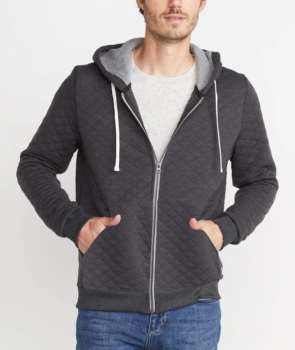 Quilted Zip Hoodie in Charcoal Heather sold by Marine Layer product image thumbnail 2