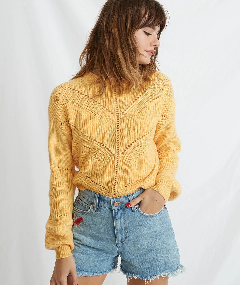 Olivia Crewneck Sweater in Daffodil sold by Marine Layer product image thumbnail 2