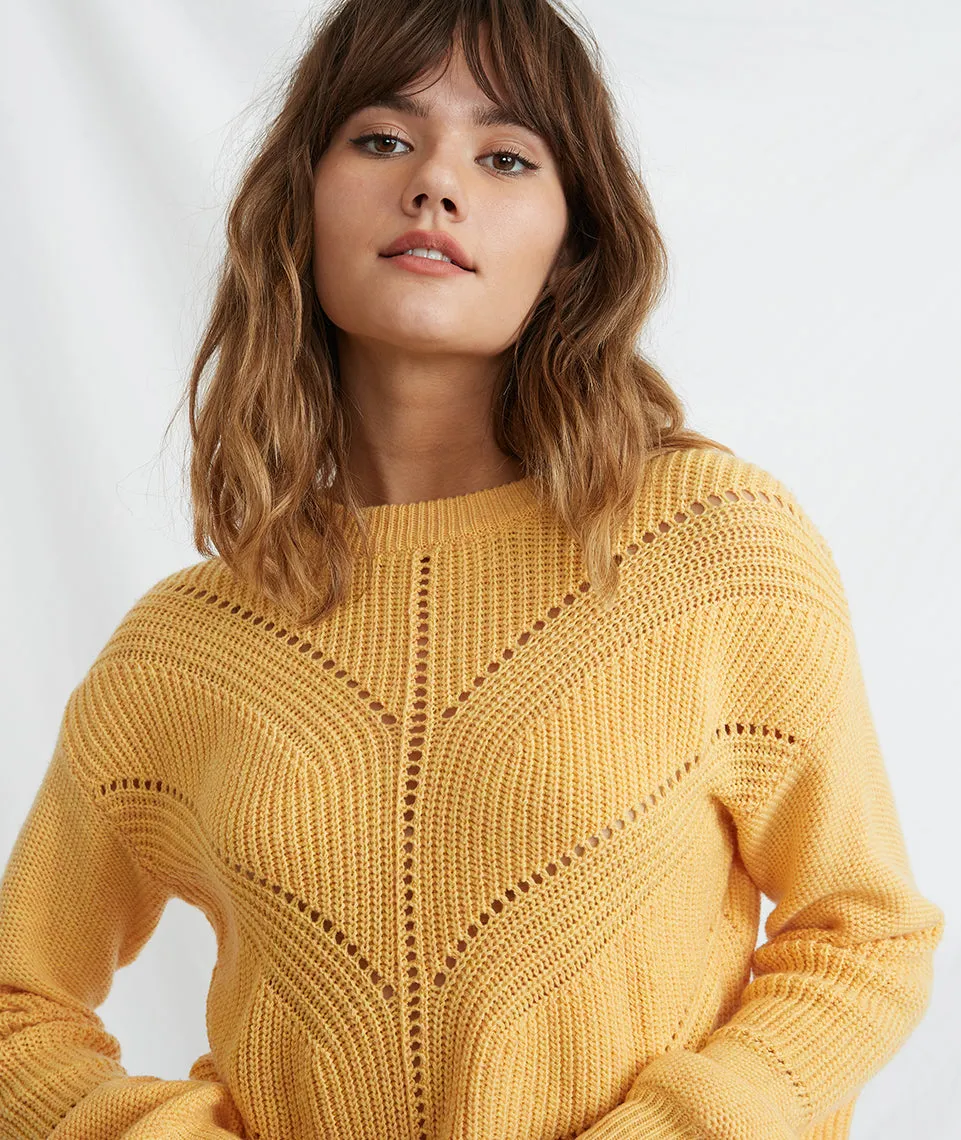 Olivia Crewneck Sweater in Daffodil sold by Marine Layer product image thumbnail 3