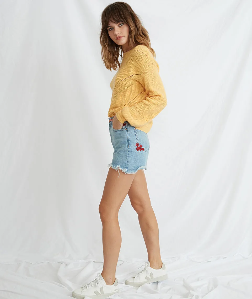Olivia Crewneck Sweater in Daffodil sold by Marine Layer product image thumbnail 4