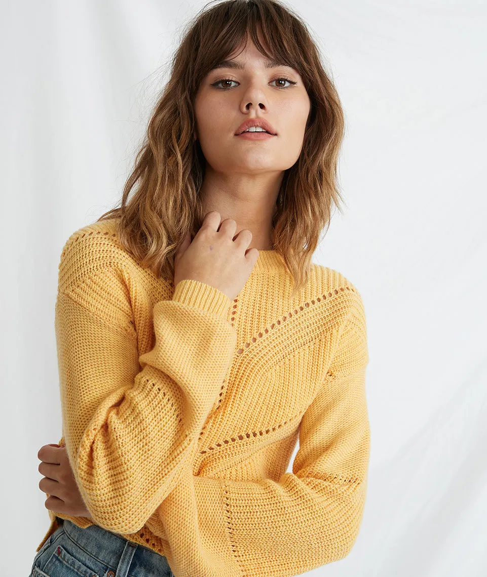 Olivia Crewneck Sweater in Daffodil sold by Marine Layer