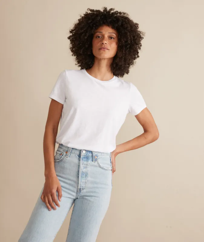 Classic Crew Tee in White sold by Marine Layer