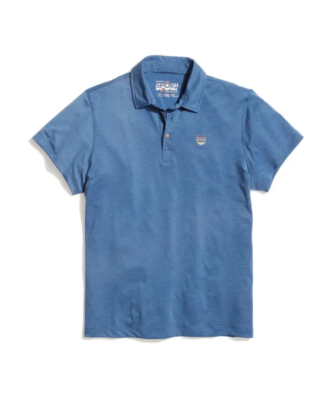 Air Polo in Navy sold by Marine Layer