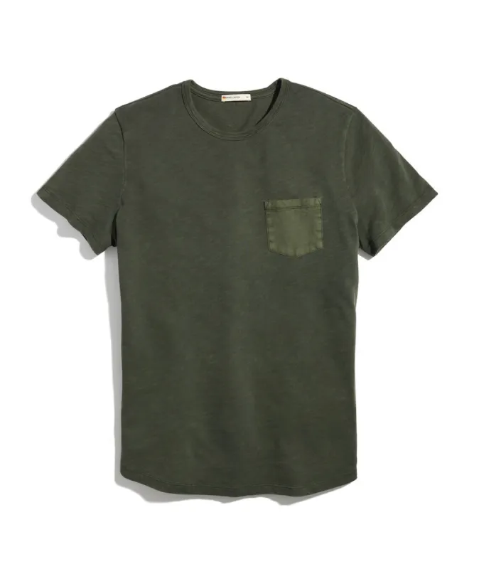 Vintage Heavy Slub Pocket Tee in Dark Forest sold by Marine Layer