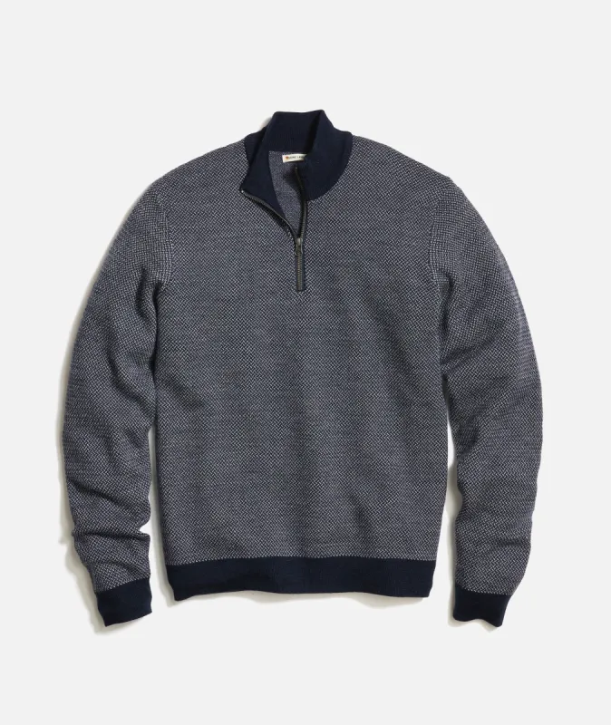 Textured Sweater Quarter Zip sold by Marine Layer