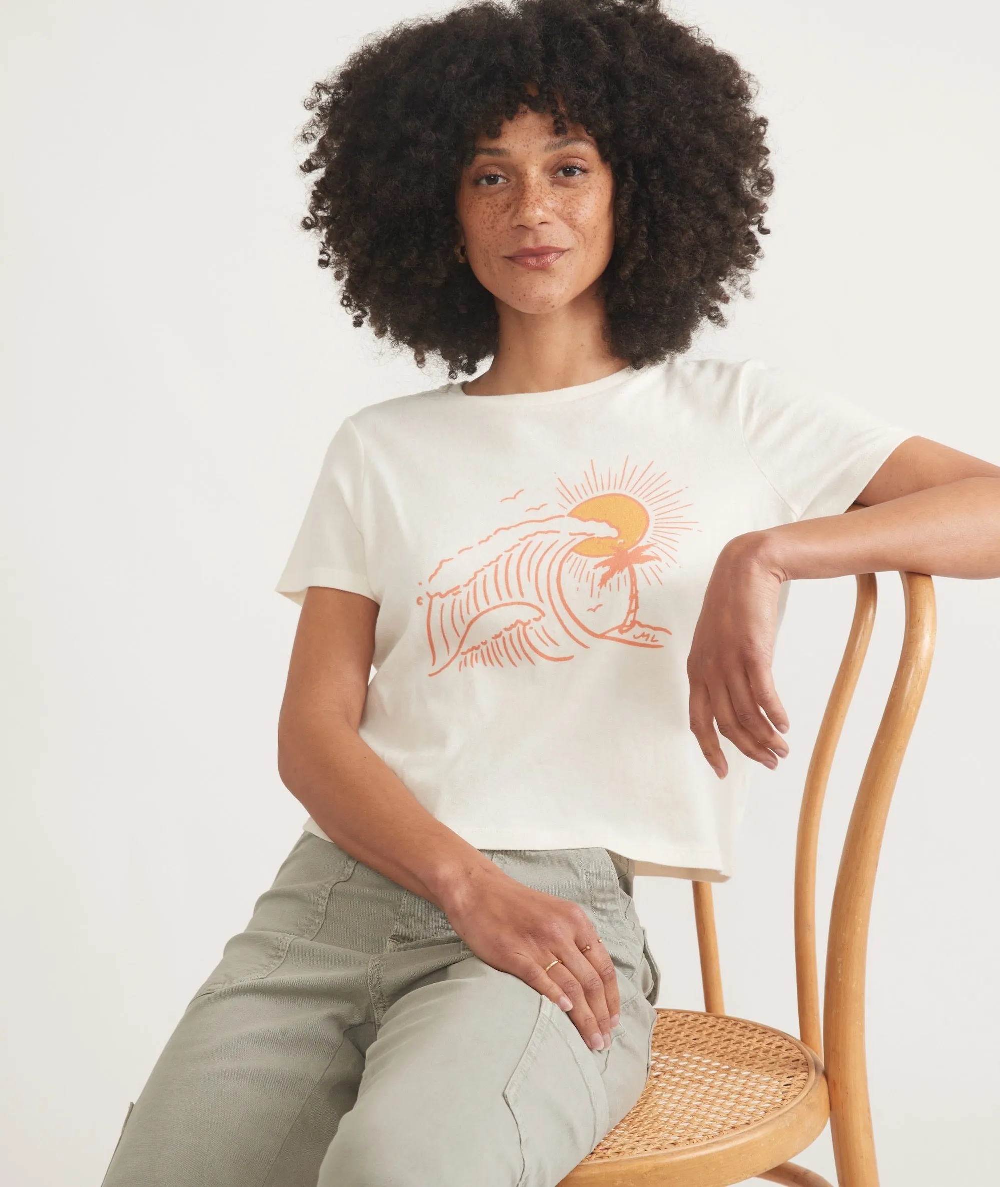 Easy Crop Graphic Tee sold by Marine Layer