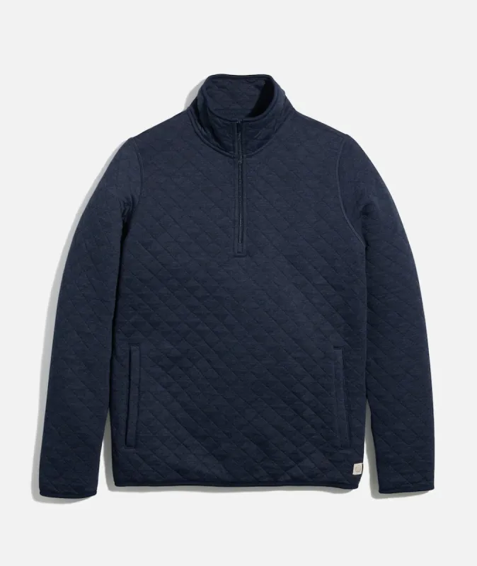 Women's Corbet Quarter Zip Pullover in Navy sold by Marine Layer