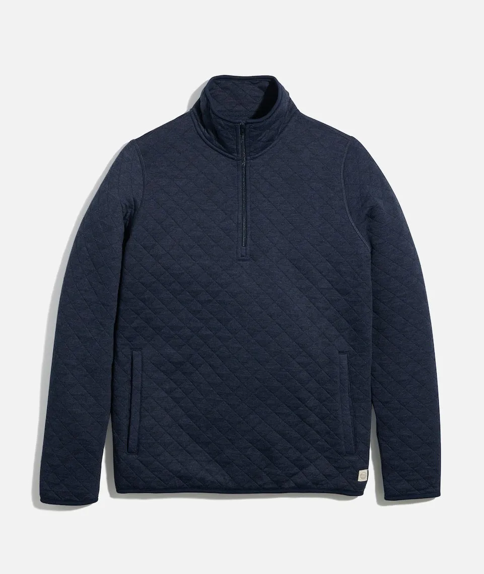 Women's Corbet Quarter Zip Pullover in Navy sold by Marine Layer