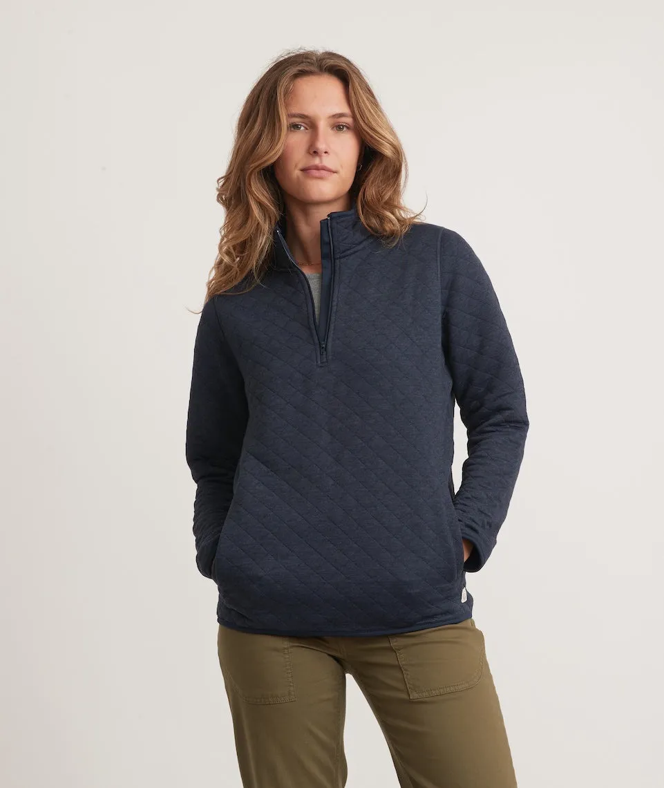 Women's Corbet Quarter Zip Pullover in Navy sold by Marine Layer product image thumbnail 2