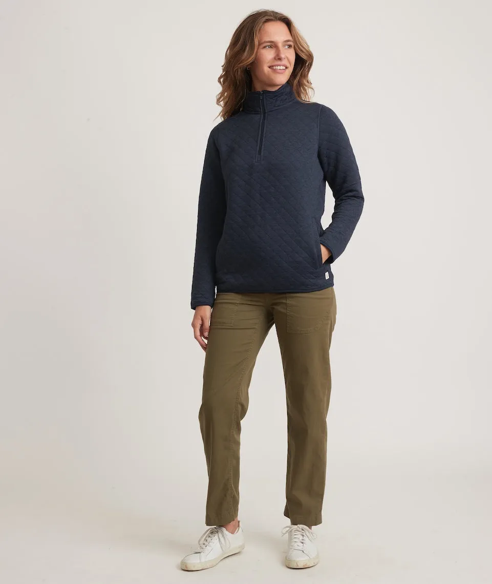 Women's Corbet Quarter Zip Pullover in Navy sold by Marine Layer product image thumbnail 3