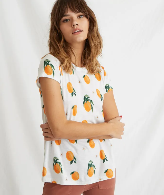 Swing Crew in Multi Fruit Print sold by Marine Layer