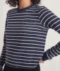 Double Knit Crew in Navy Blazer/White sold by Marine Layer