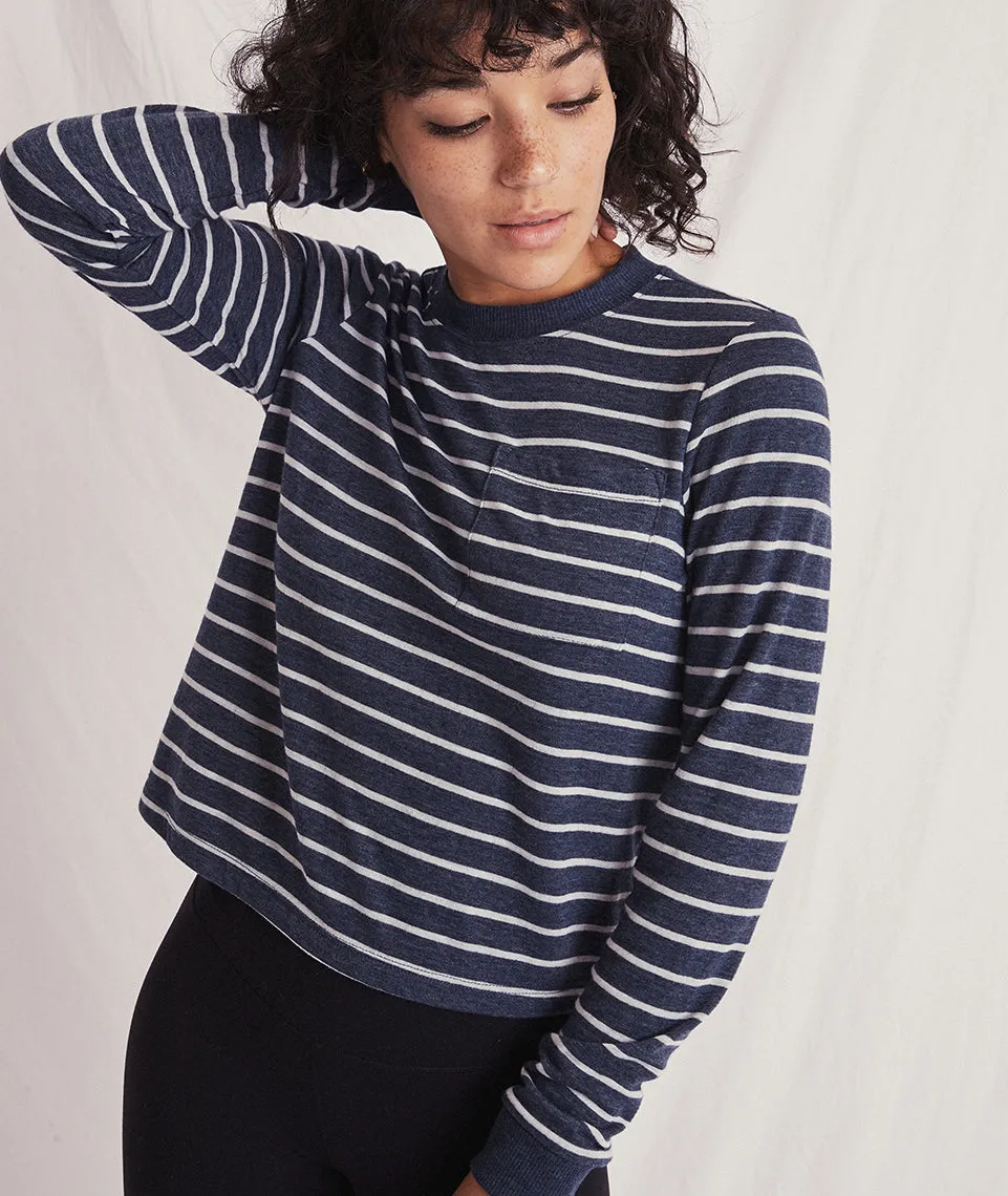 Double Knit Crew in Navy Blazer/White sold by Marine Layer product image thumbnail 4