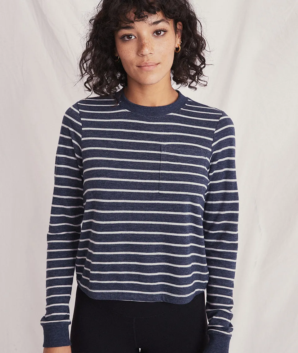 Double Knit Crew in Navy Blazer/White sold by Marine Layer product image thumbnail 3