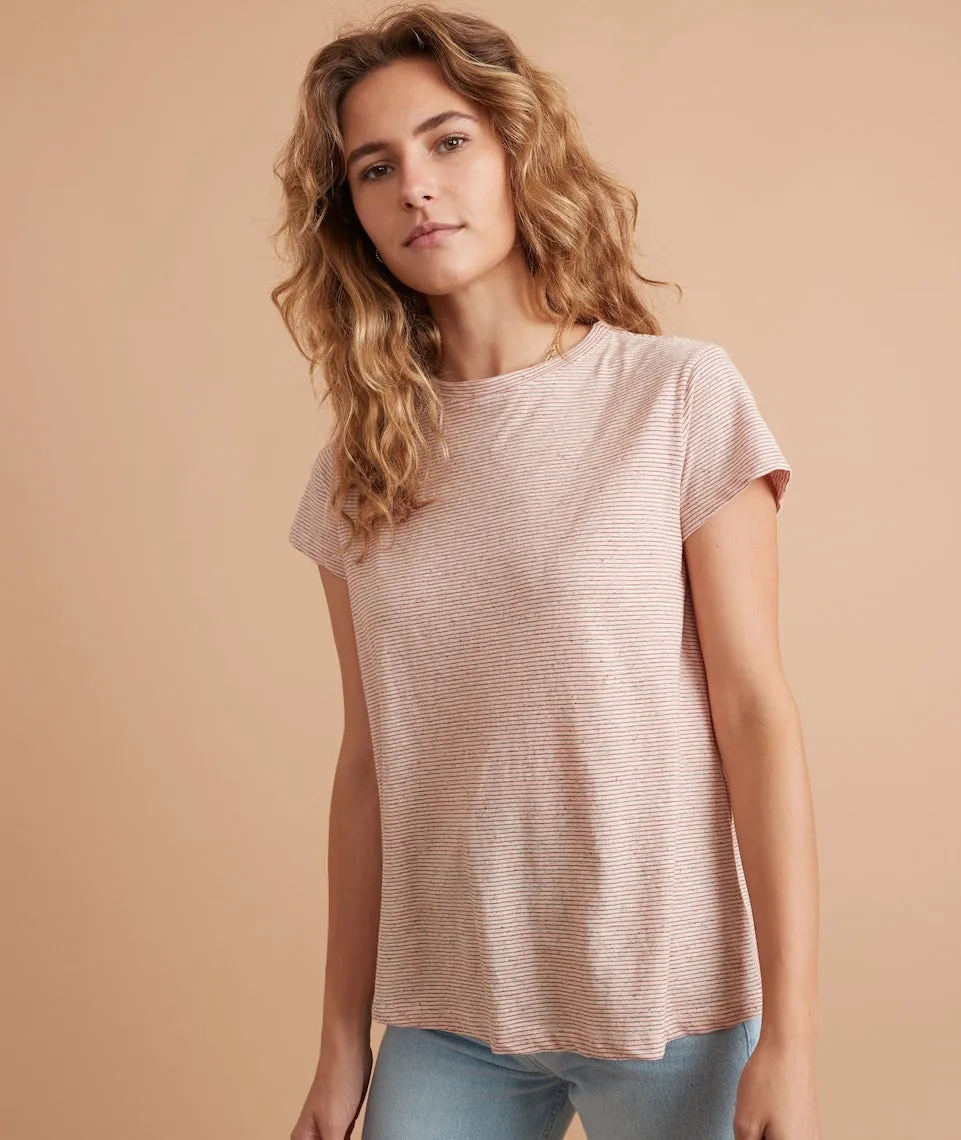 Swing Crew Tee in Confetti Red Stripe sold by Marine Layer product image thumbnail 4