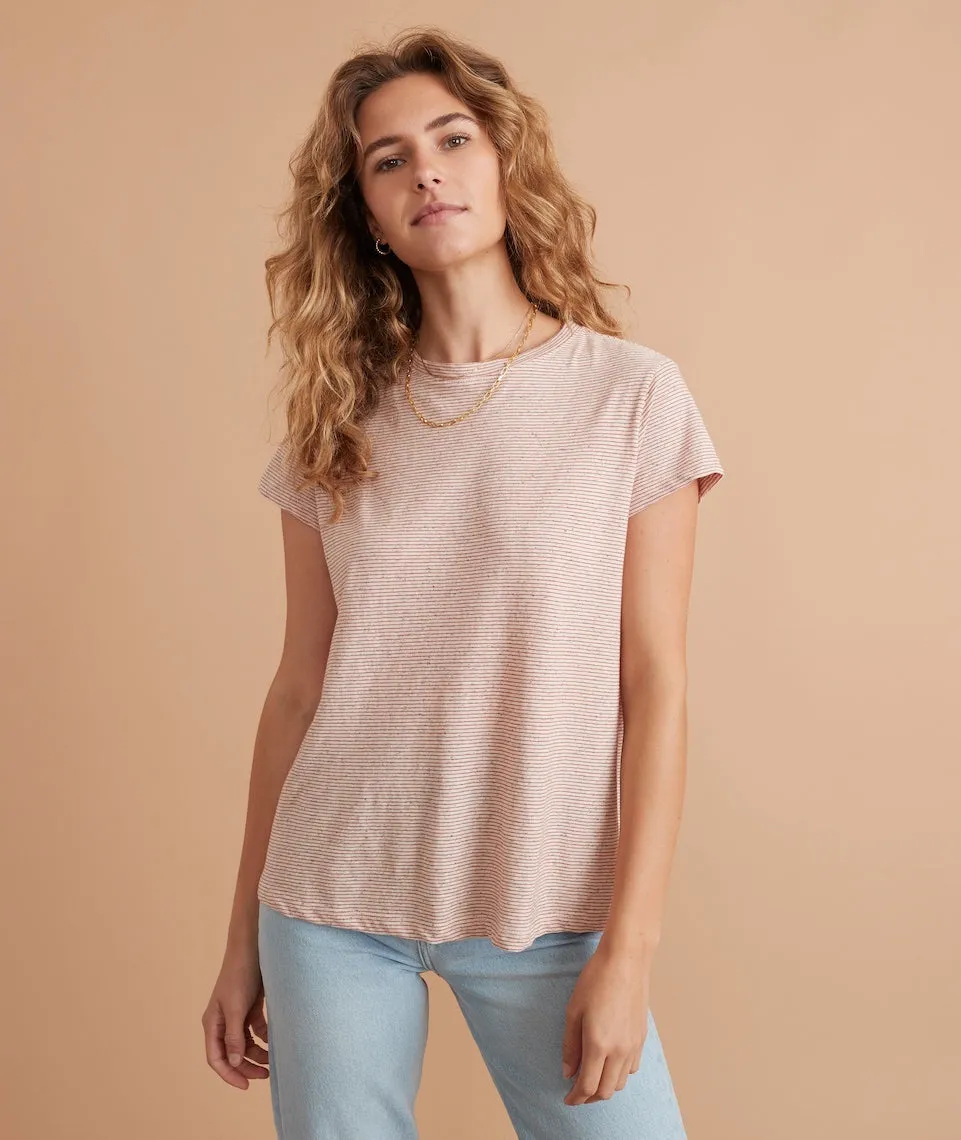 Swing Crew Tee in Confetti Red Stripe sold by Marine Layer product image thumbnail 5