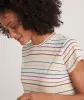 Swing Crew Tee in Rainbow Stripe sold by Marine Layer