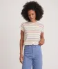 Swing Crew Tee in Rainbow Stripe sold by Marine Layer