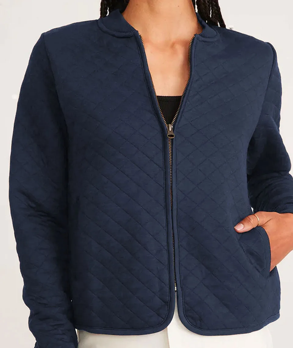 Women's Corbet Quilted Bomber in Navy sold by Marine Layer product image thumbnail 2