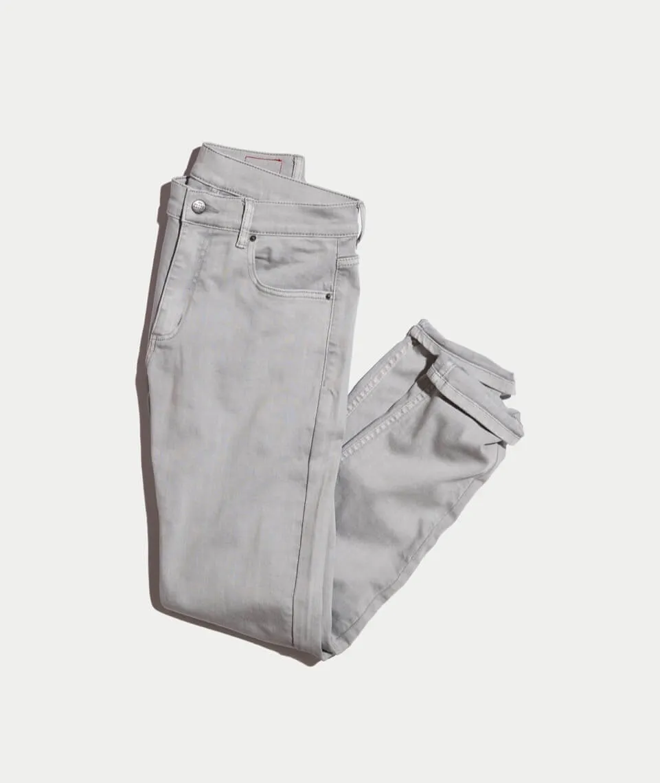 5 Pocket Slim Fit Pant in Light Grey sold by Marine Layer
