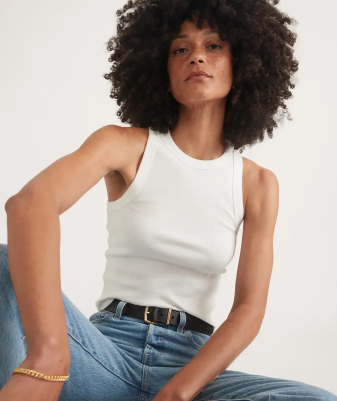 Lexi Rib Sun-In High Neck Crop Tank sold by Marine Layer