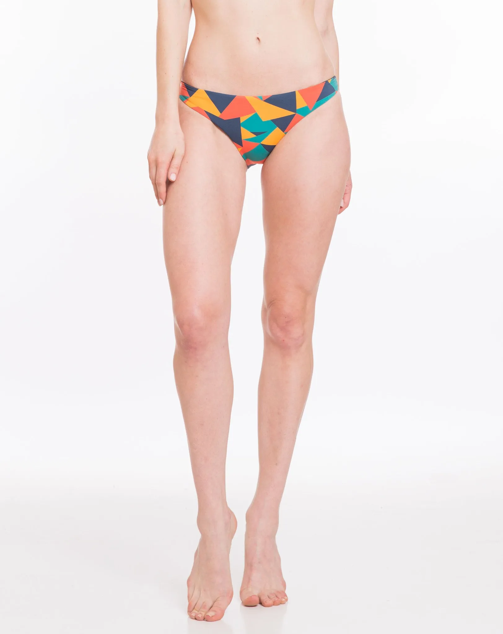 Catalina Reversible Bikini Bottom - Geometric Print and Navy sold by Marine Layer