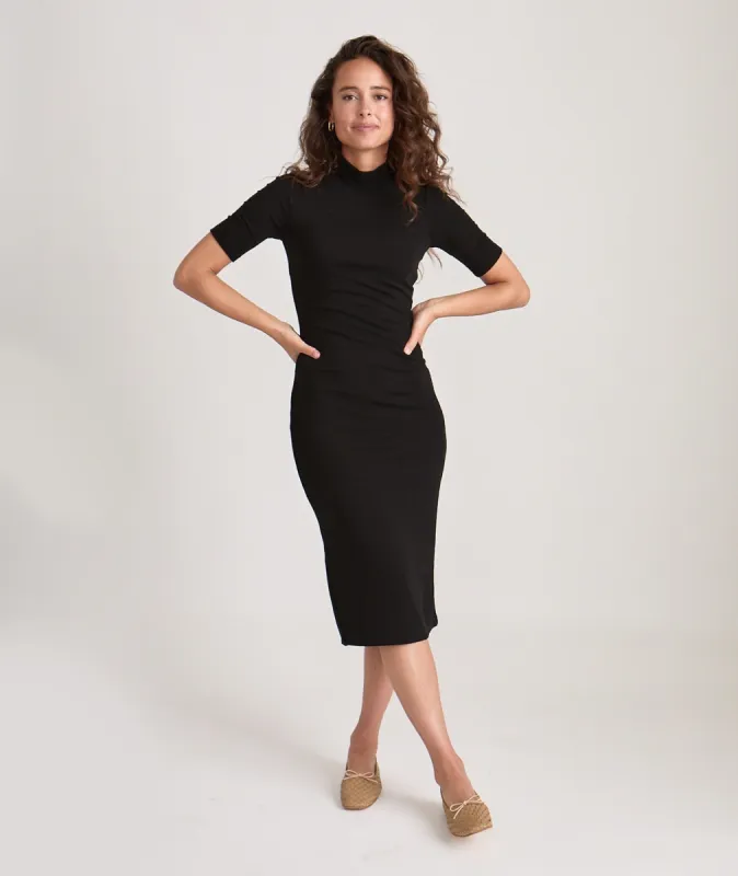 Lexi Rib Mock Neck Midi Dress sold by Marine Layer