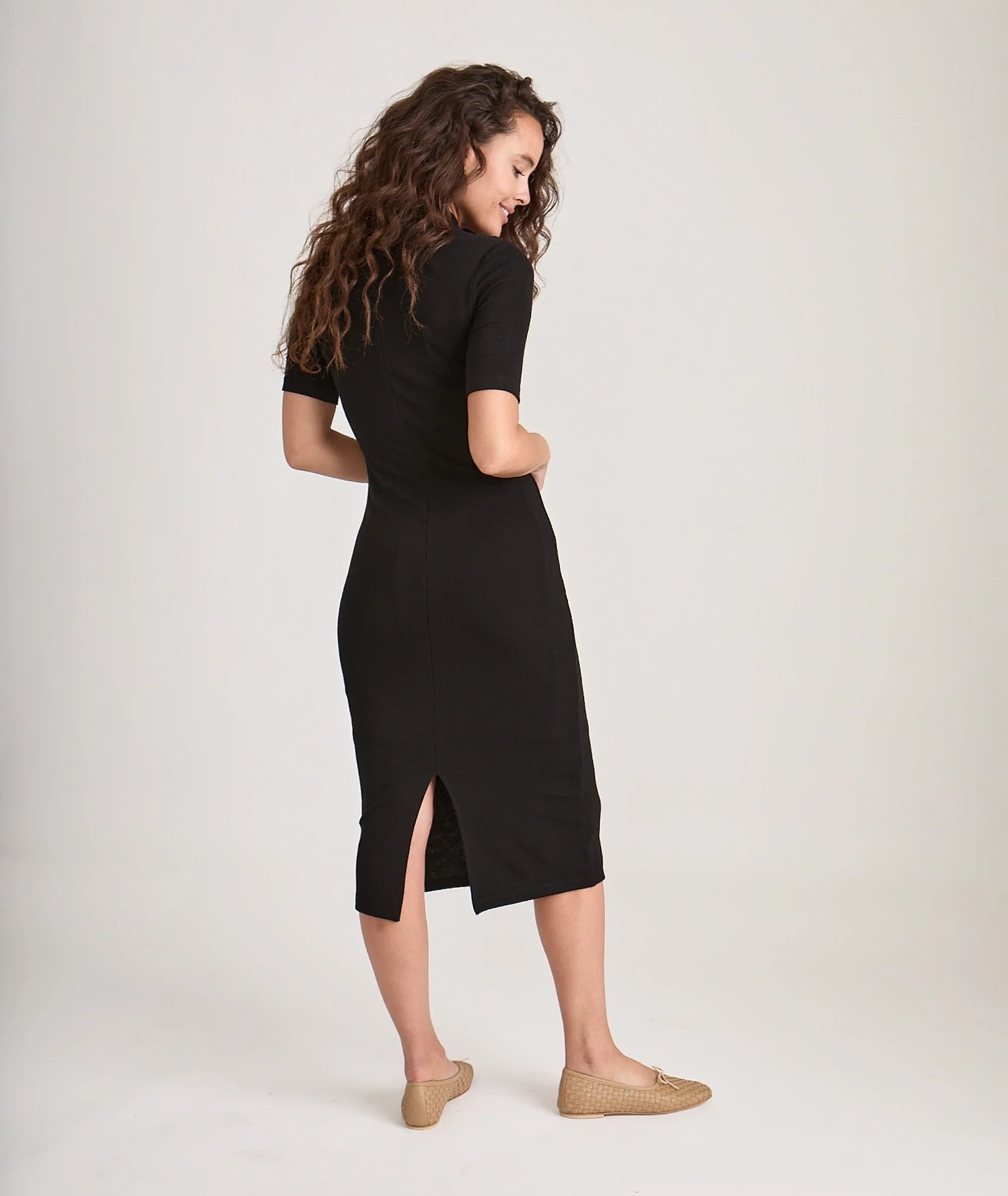 Lexi Rib Mock Neck Midi Dress sold by Marine Layer product image thumbnail 5