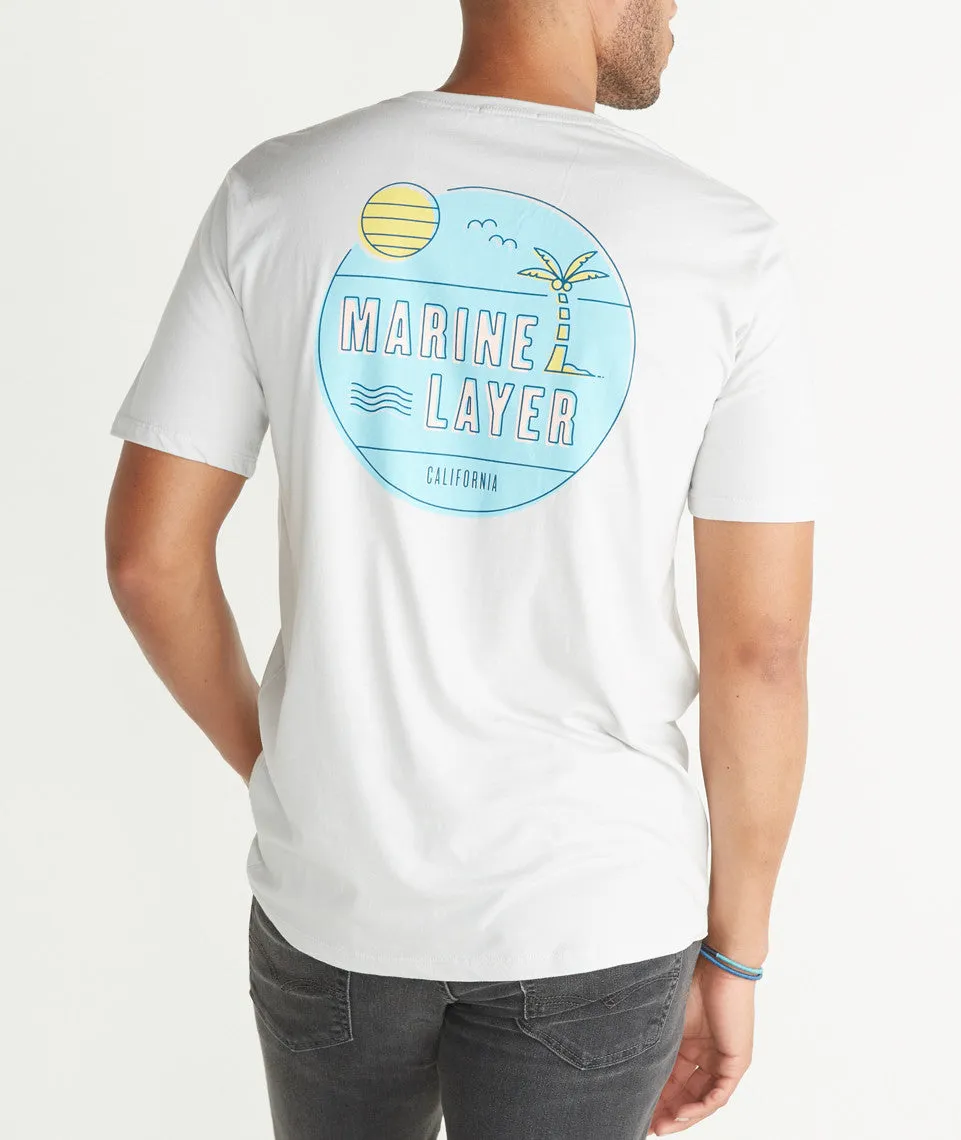 Palm Party Graphic Tee - Light Slate sold by Marine Layer product image thumbnail 2