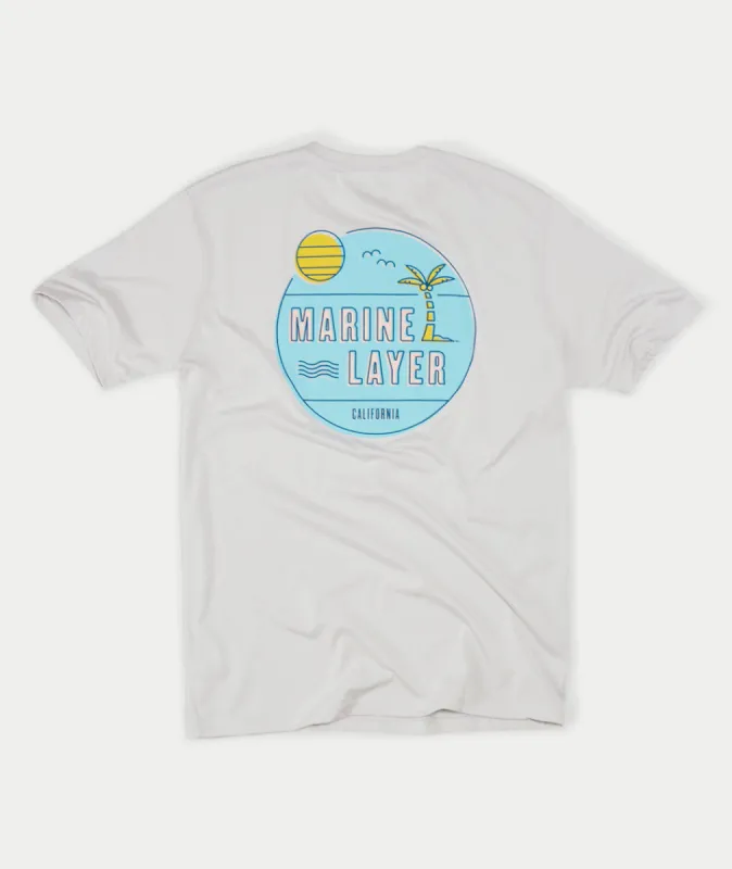 Palm Party Graphic Tee - Light Slate sold by Marine Layer
