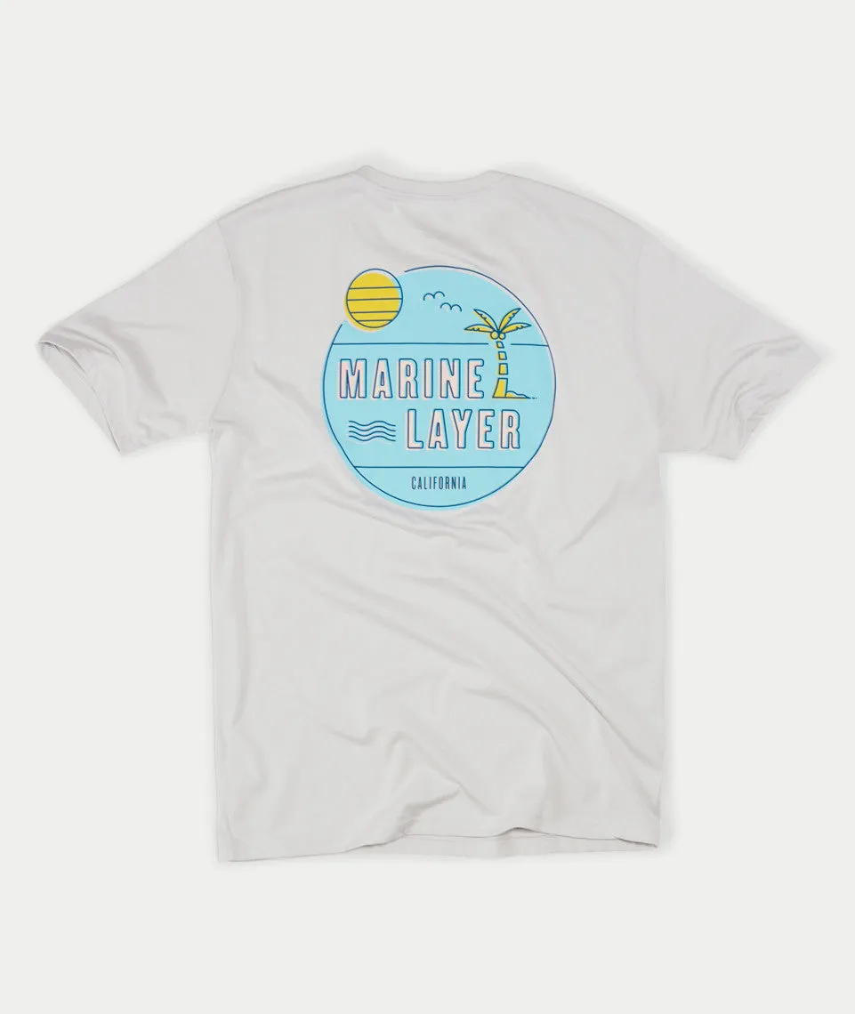 Palm Party Graphic Tee - Light Slate sold by Marine Layer