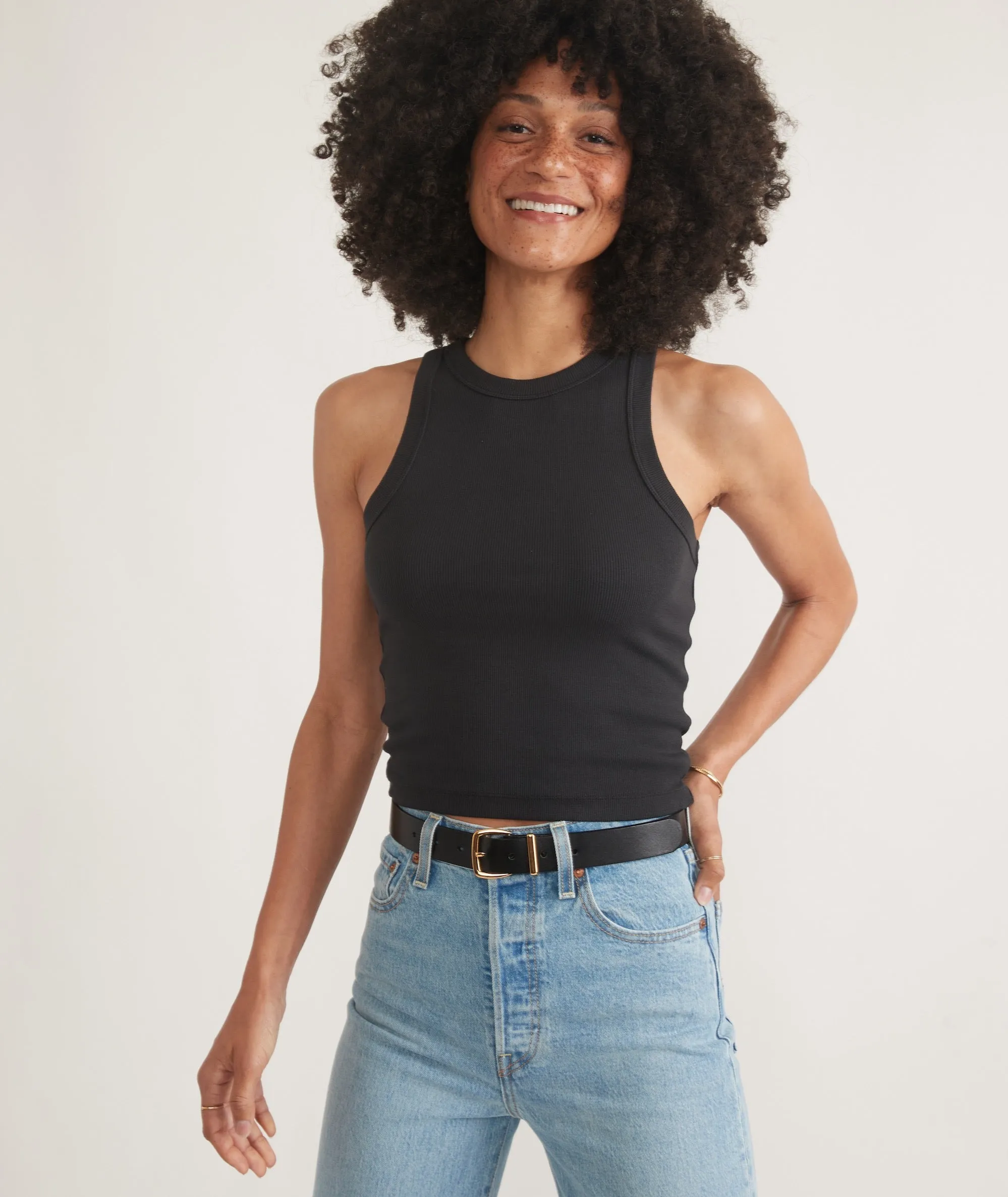 Lexi Rib Sun-In High Neck Crop Tank sold by Marine Layer product image thumbnail 5