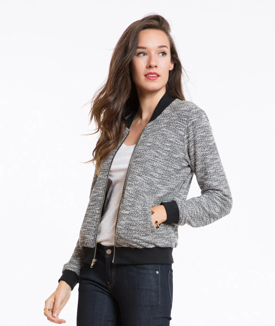 Tweed Pippa Bomber - Charcoal sold by Marine Layer product image thumbnail 2