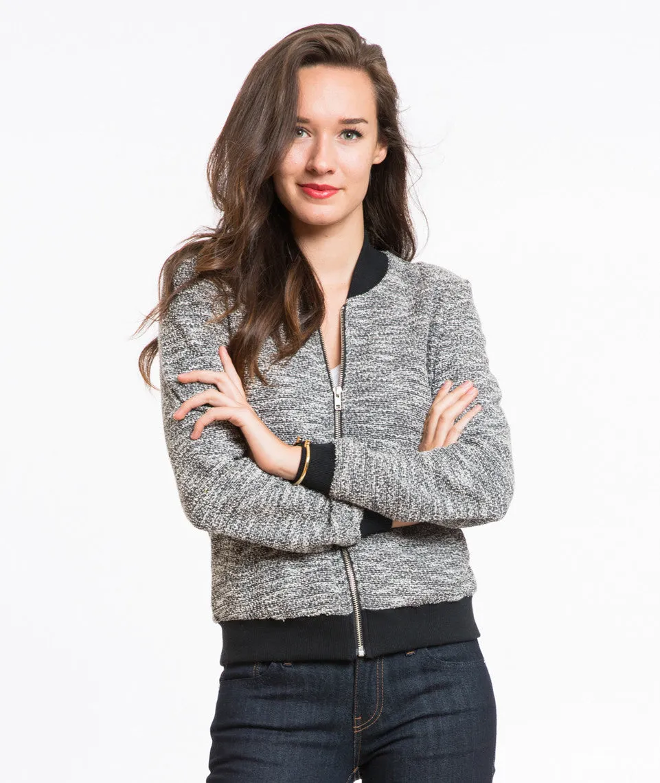 Tweed Pippa Bomber - Charcoal sold by Marine Layer product image thumbnail 3
