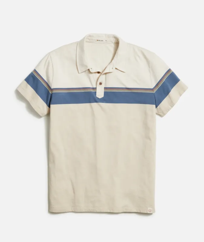 Textured Stripe Polo sold by Marine Layer