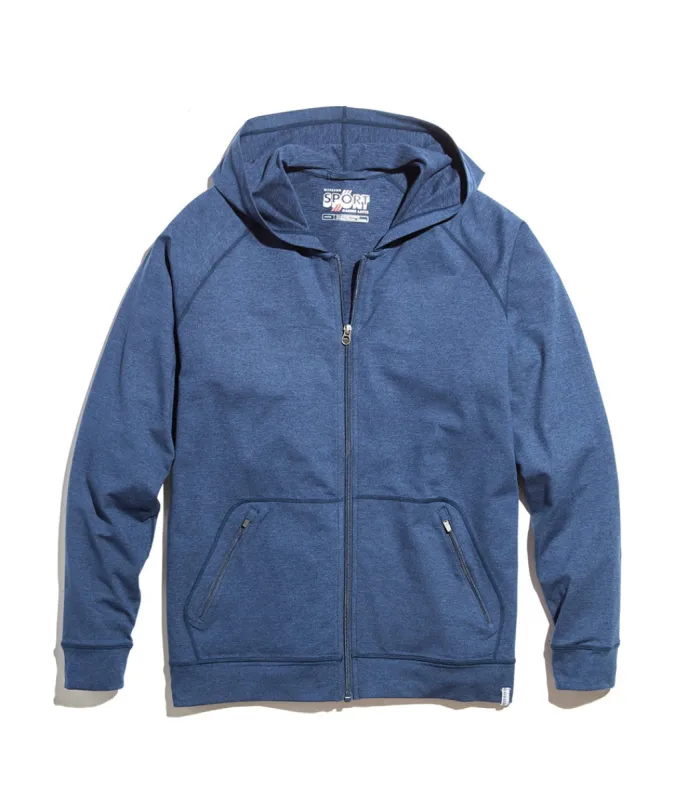Kendrick Zip Hoodie in Navy Heather sold by Marine Layer