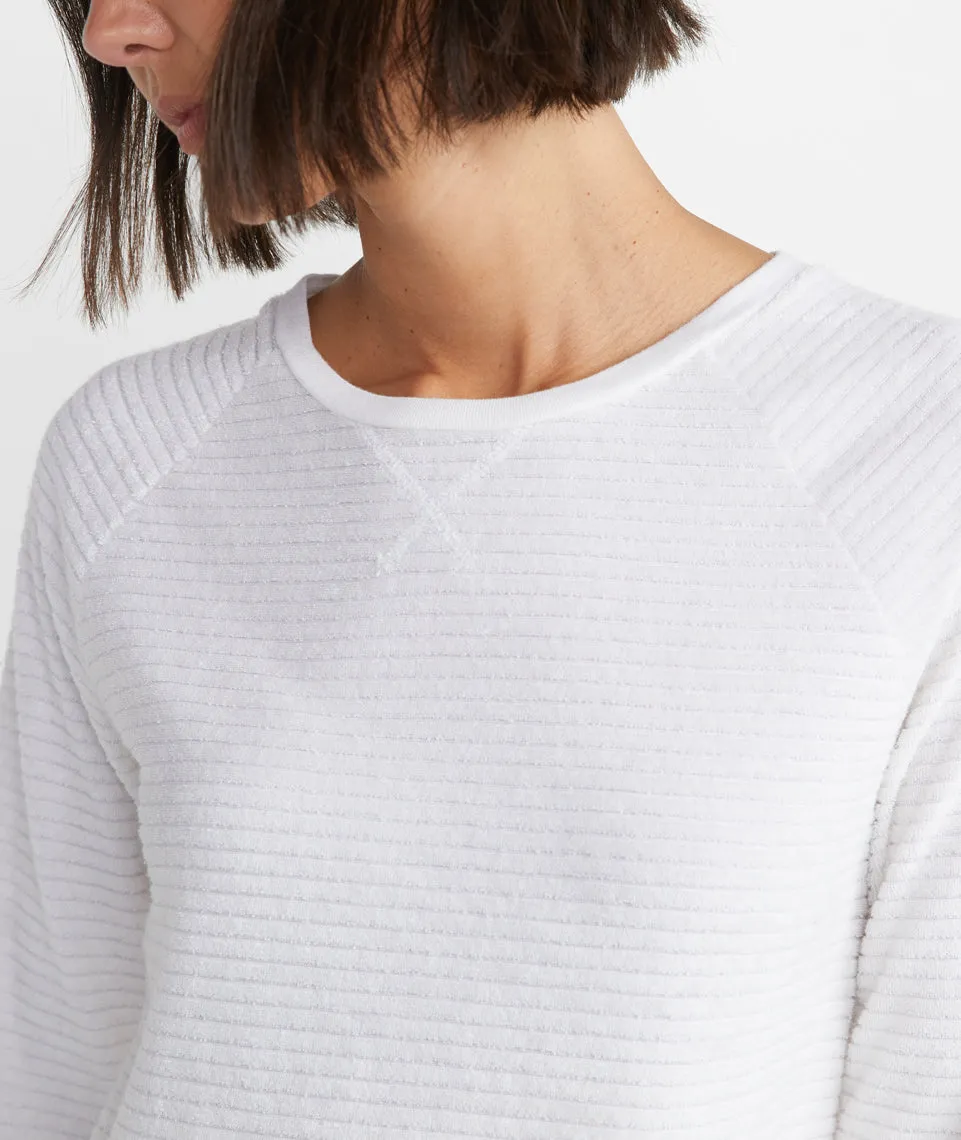Terry Out Crewneck Sweatshirt in Natural Stripe sold by Marine Layer product image thumbnail 3