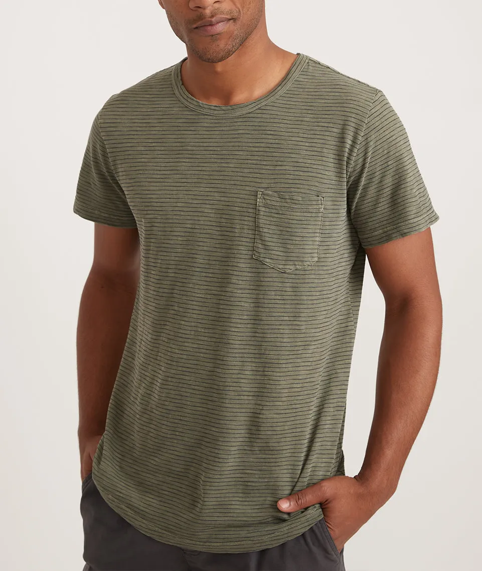 Saddle Hem Pocket Tee in Dusty Olive sold by Marine Layer product image thumbnail 2