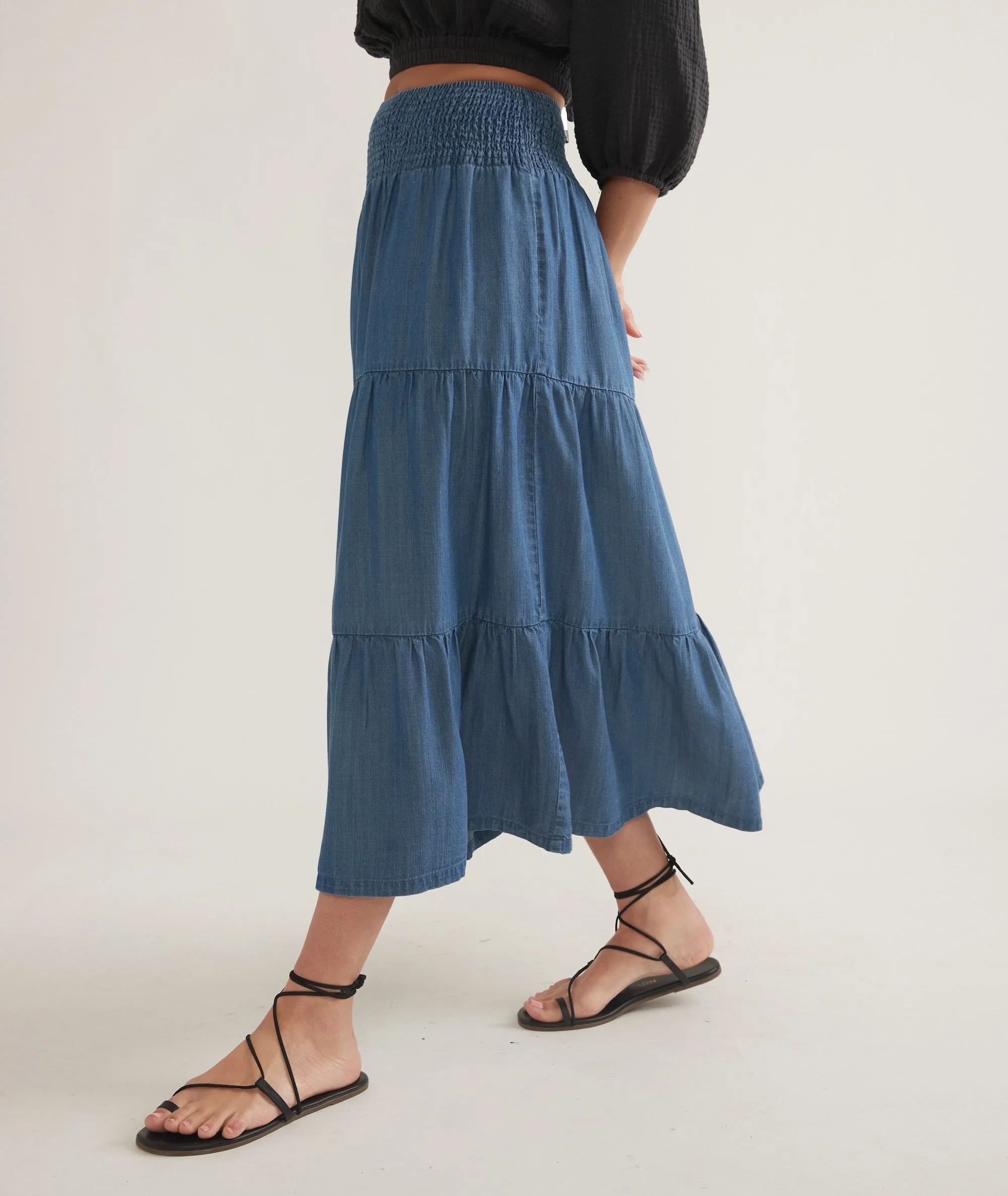 Corinne Chambray Maxi Skirt sold by Marine Layer product image thumbnail 2
