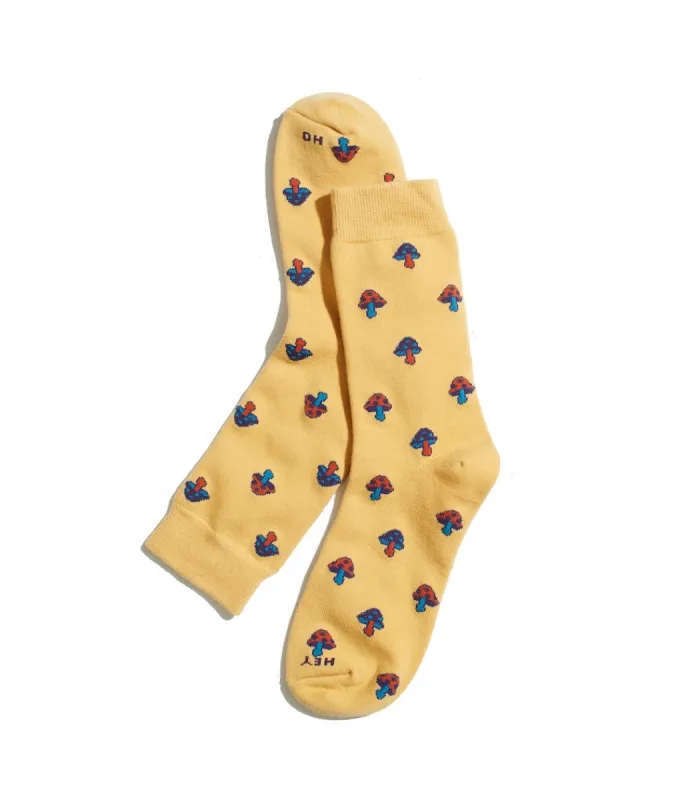 Crew Sock in Mushroom Print sold by Marine Layer