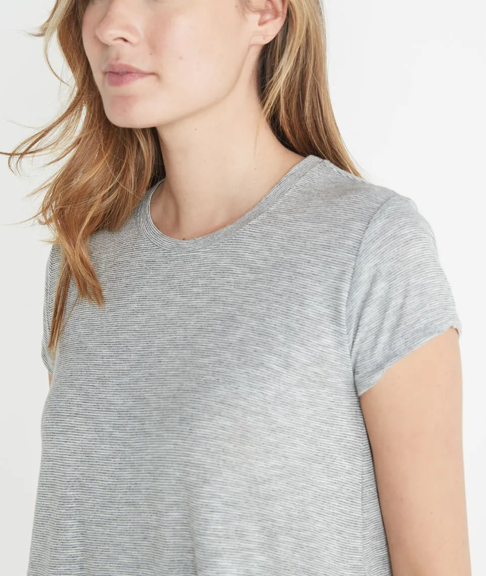 Swing Crew in Grey/White Stripe sold by Marine Layer product image thumbnail 4