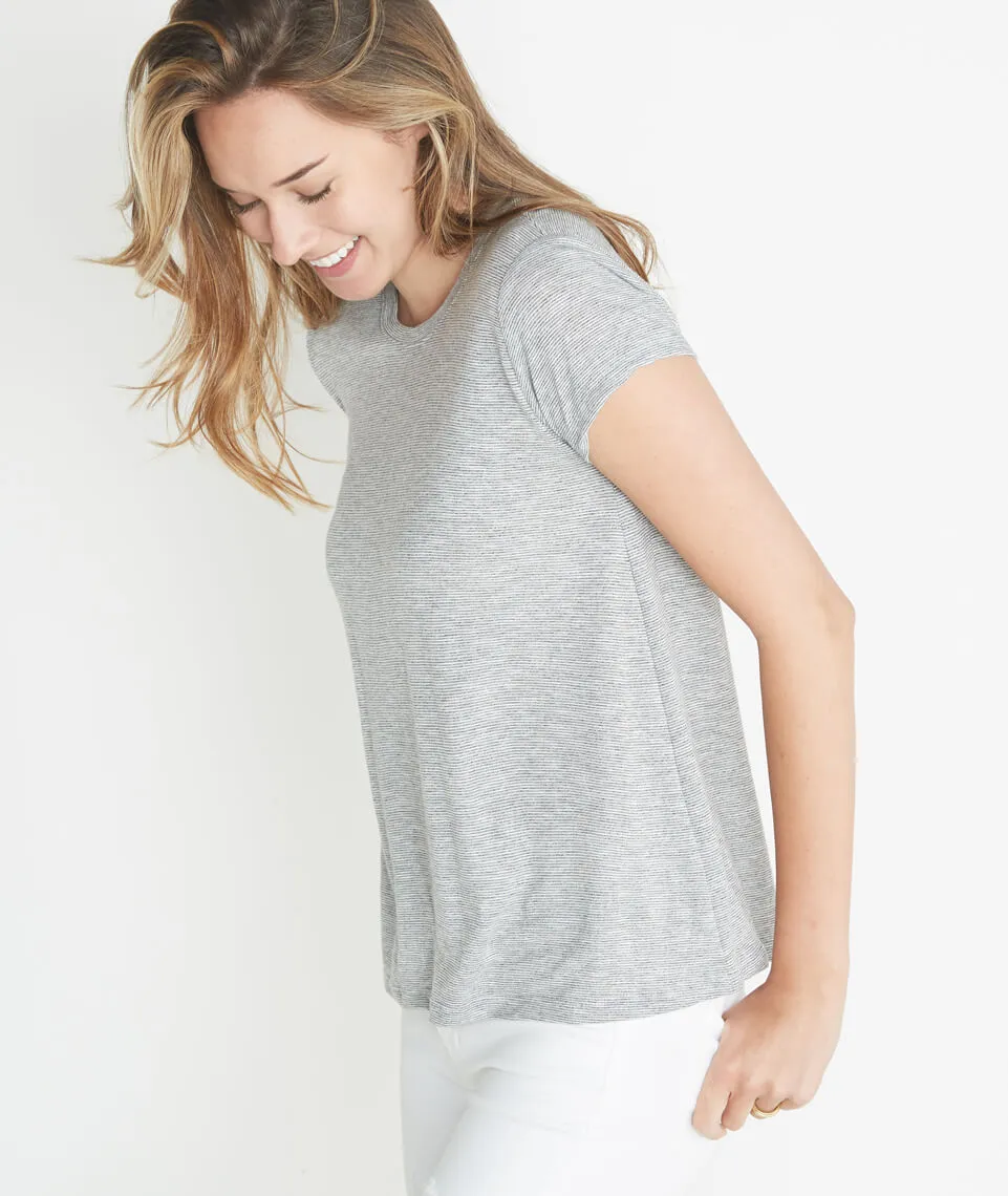 Swing Crew in Grey/White Stripe sold by Marine Layer product image thumbnail 2